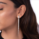 Silver Zircon Waterfall Earrings Dhanaza